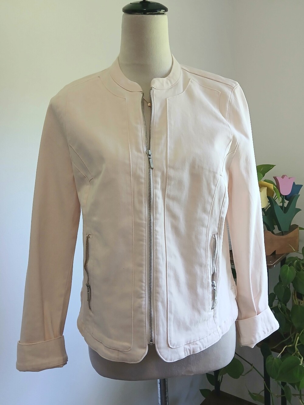 Chicos-Peach-Jacket-Peach-Size Medium